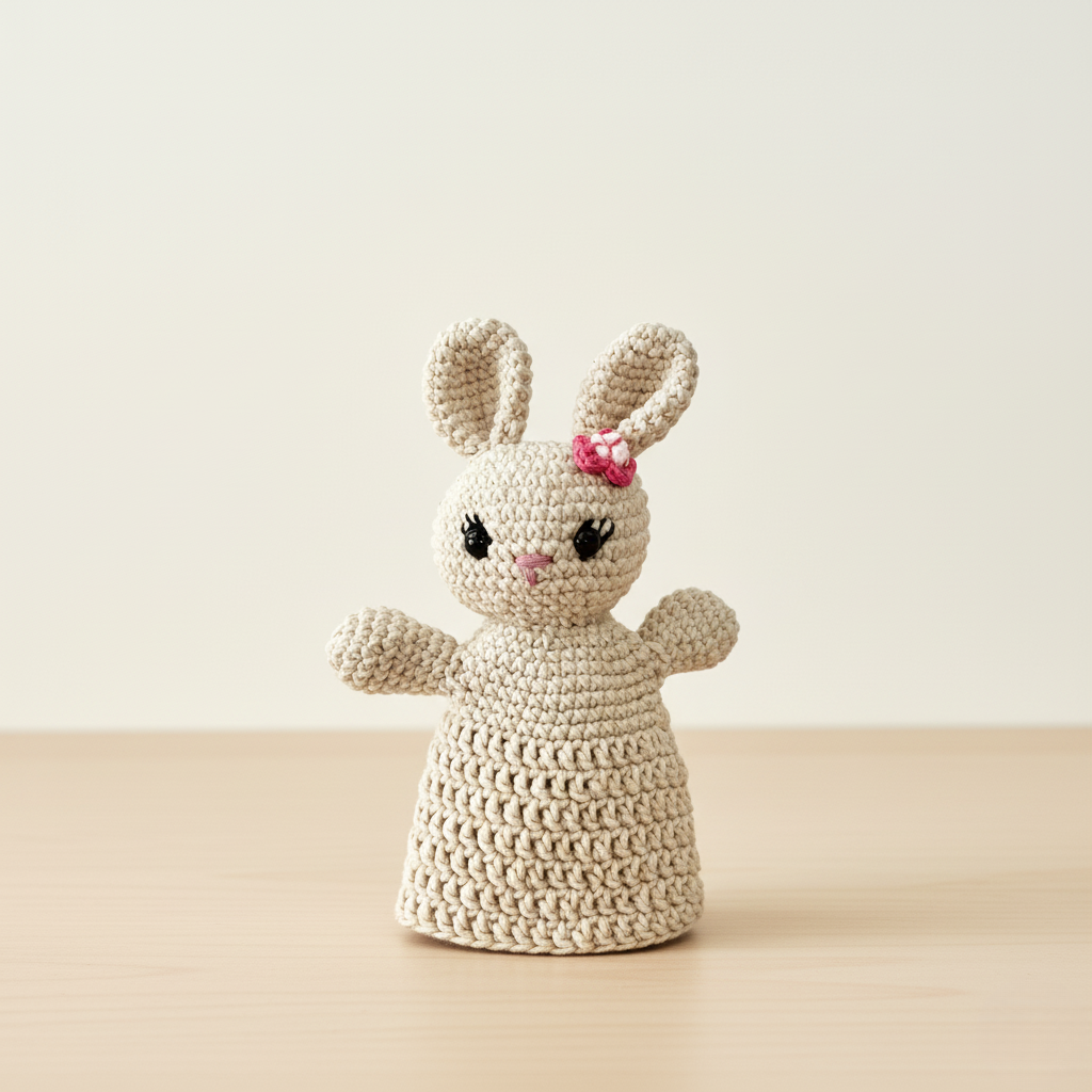 ארנבת - בובה סרוגה בעבודת יד